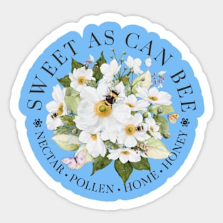 Sweet As Can Bee with Apple Tree Blossoms Sticker